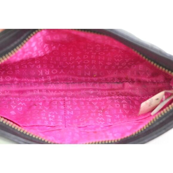 kate spade NY STITCHED BLACK REAL LEATHER CHAIN SHOULDER BAG XBODY HANDBAG PURSE - Picture 14 of 16